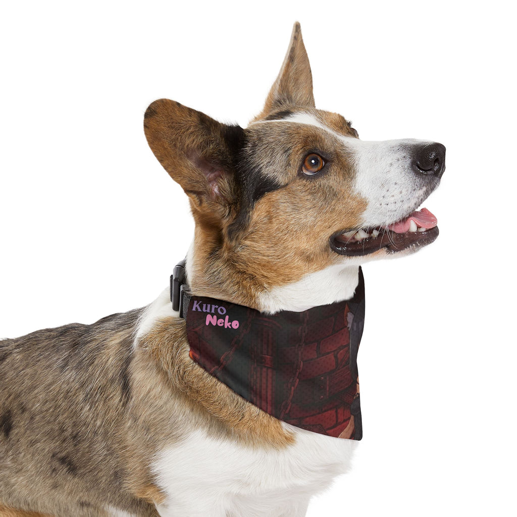 Collier bandana chat & chien Anime YAMI Louve Gothique sur un chien, illustrant style anime et oreilles d'animaux, Kuro Neko Shop.