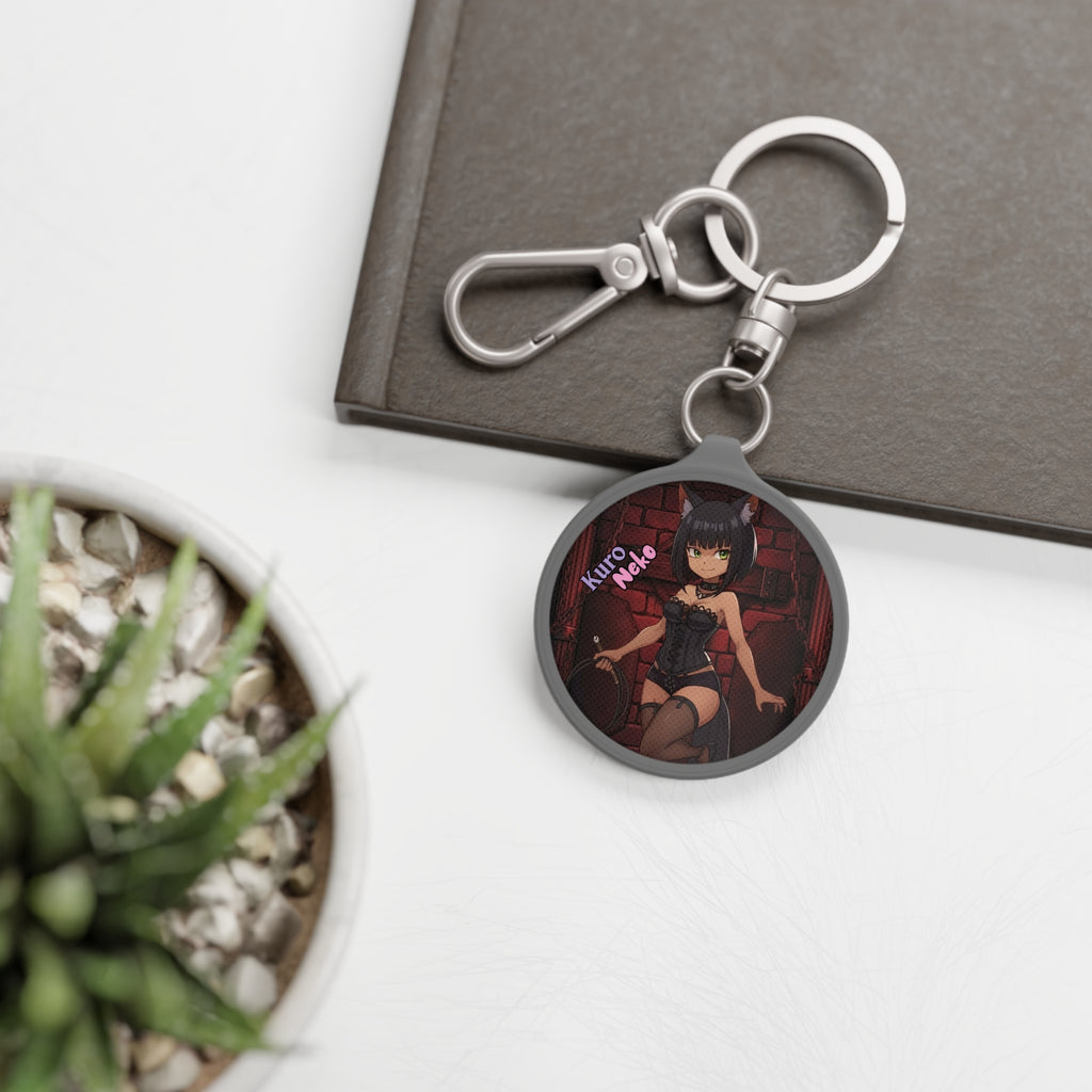 Porte-clés Anime YAMI avec illustration de louve gothique sur fond rouge.