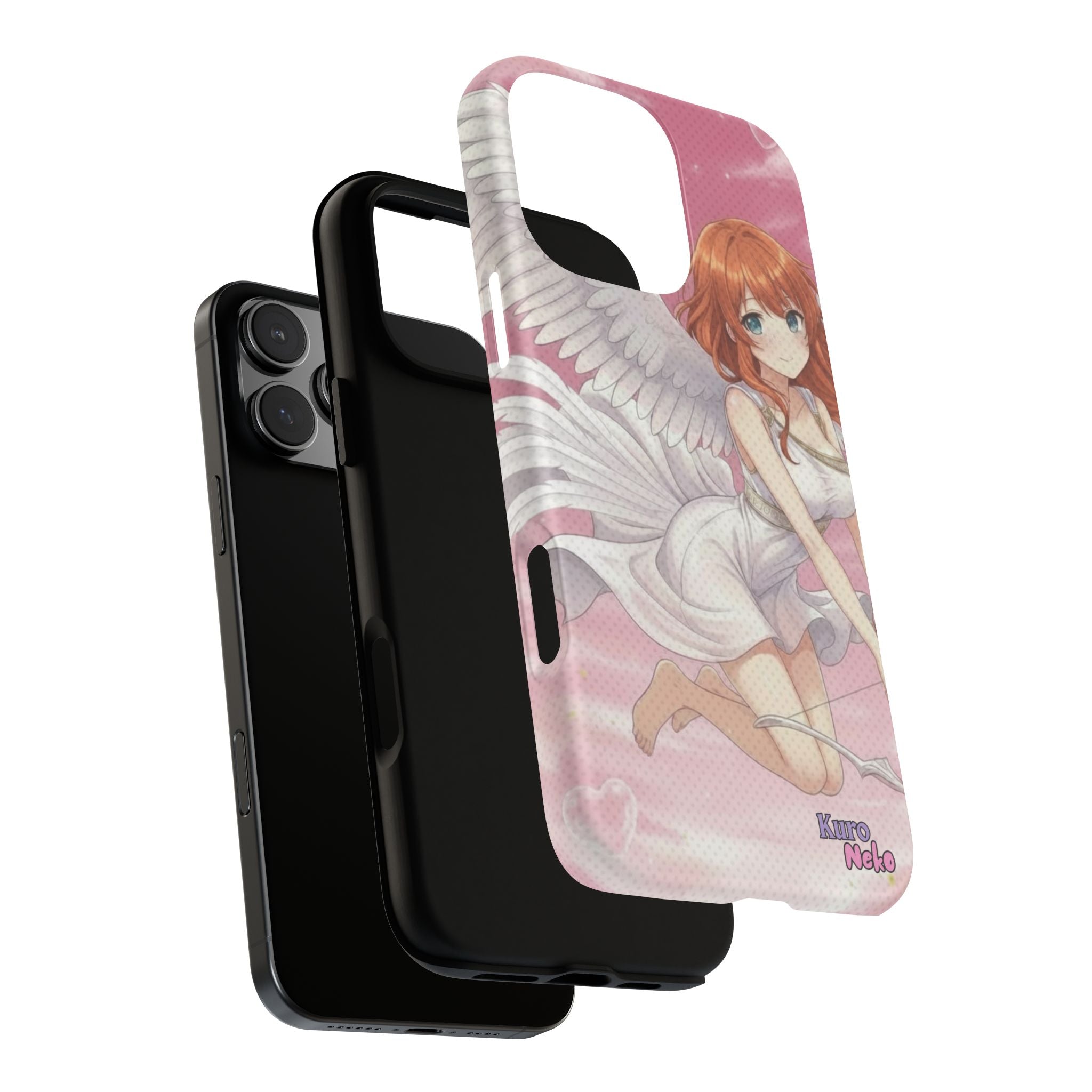 Coque Téléphone Anime AIKO Muse Cygne & Douceur Pastel avec des oreilles d'animaux, style anime, Kuro Neko Shop.
