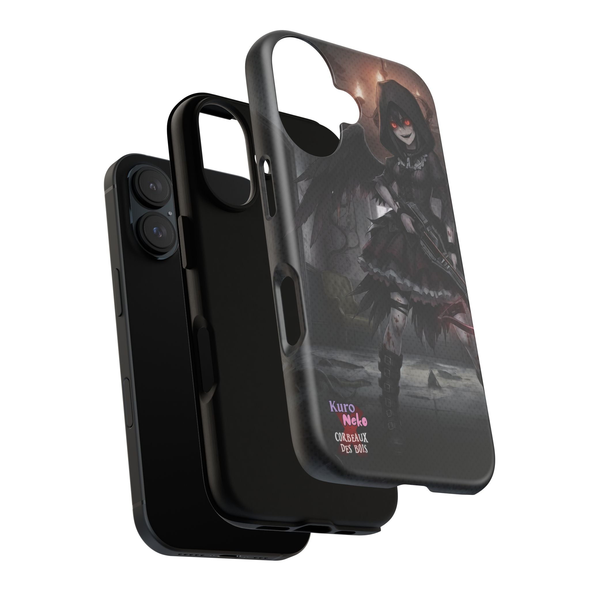 Anime Phone Case – Mad as Yoru Crow Waifu Kemonomimi design featuring gothic horror and demon hunting elements.