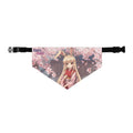 Collier bandana chat & chien Anime HARU avec illustration de lapin sous des cerisiers en fleurs.