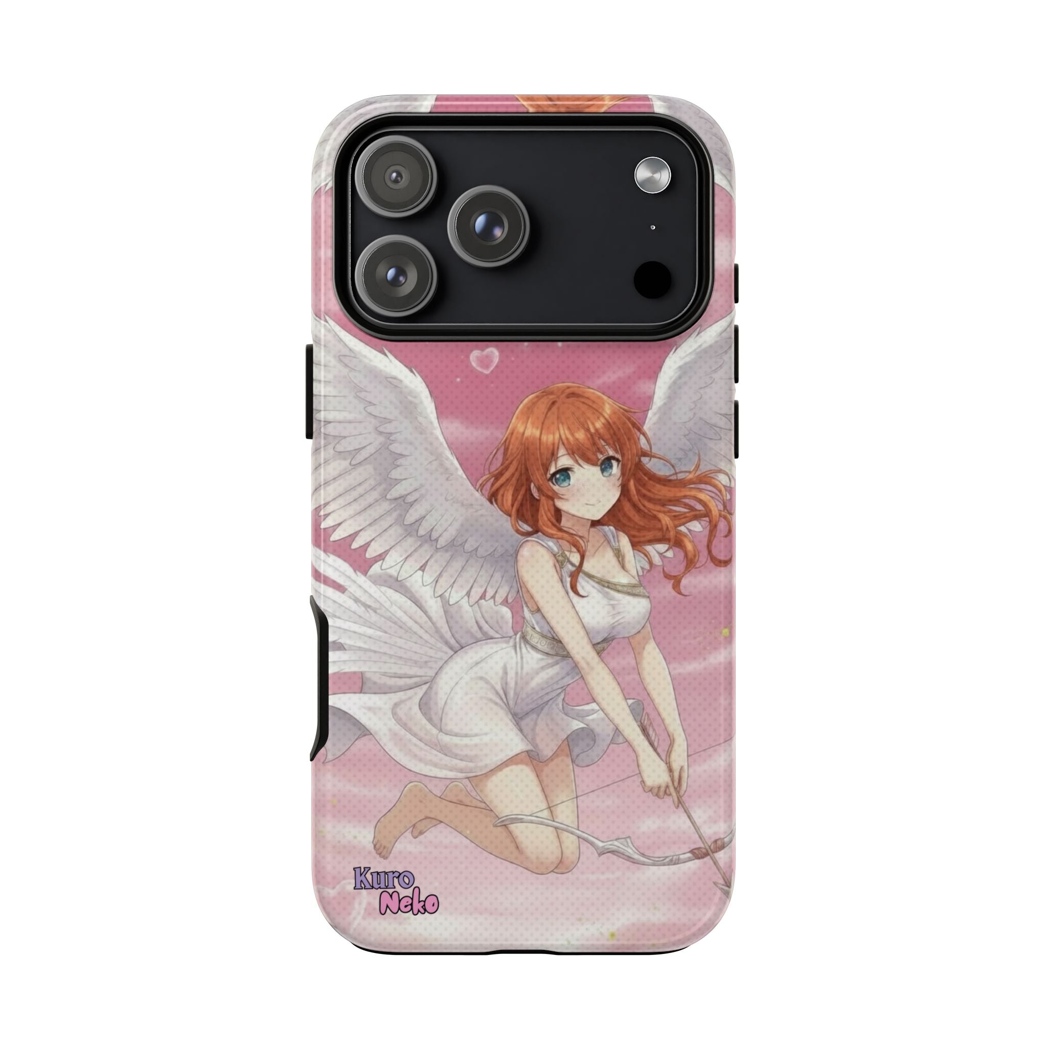 Coque Téléphone Anime AIKO Muse Cygne & Douceur Pastel avec personnage kemonomimi, oreilles d'animaux, style anime, Kuro Neko Shop.