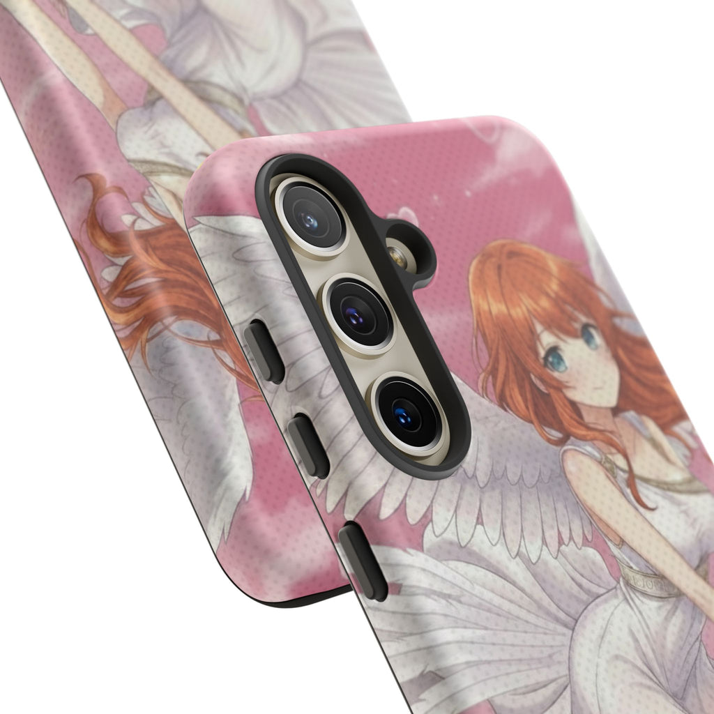 Coque Téléphone Anime AIKO Muse Cygne & Douceur Pastel avec design d'ange et cheveux roux, Kuro Neko Shop