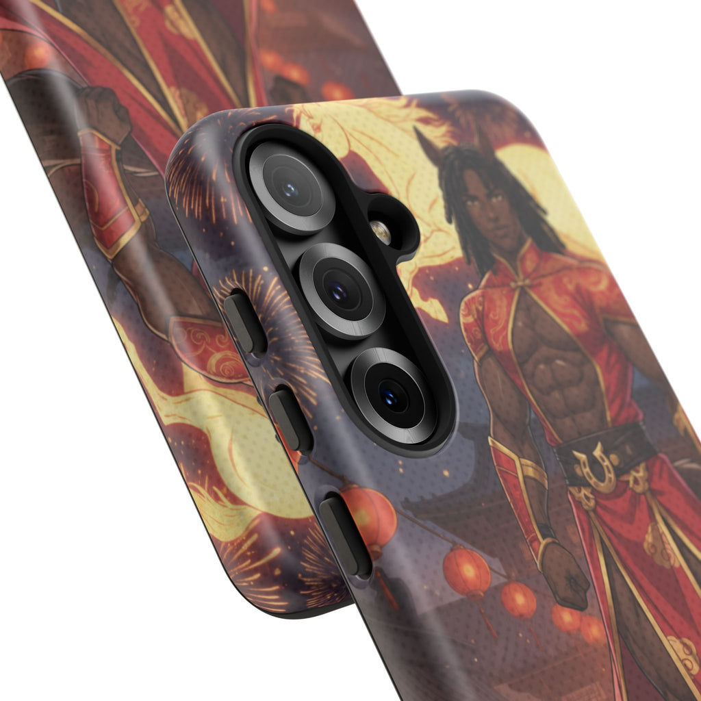 Coque RYO husbando Année du Cheval finition brillante couleurs rouge or iPhone Samsung