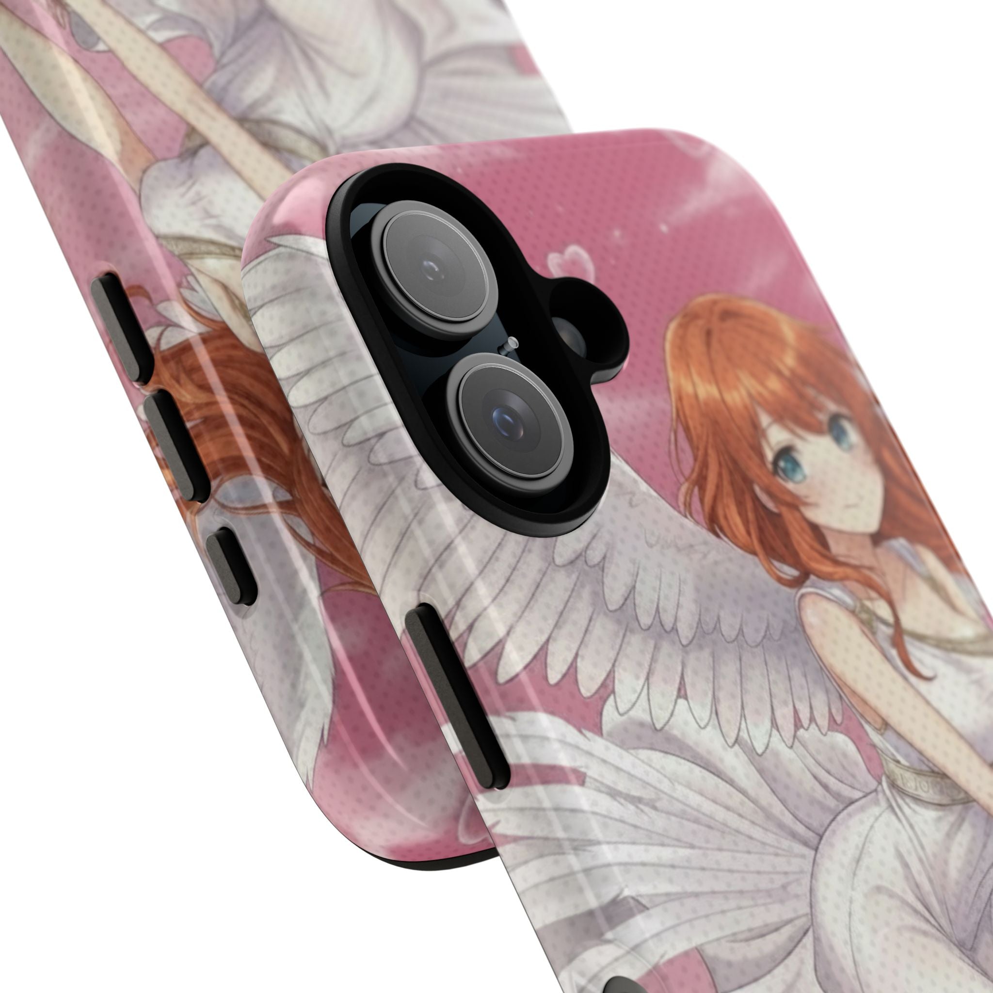 Coque Téléphone Anime AIKO Muse Cygne & Douceur Pastel avec illustration de personnage kemonomimi aux oreilles d'animaux, Kuro Neko Shop.