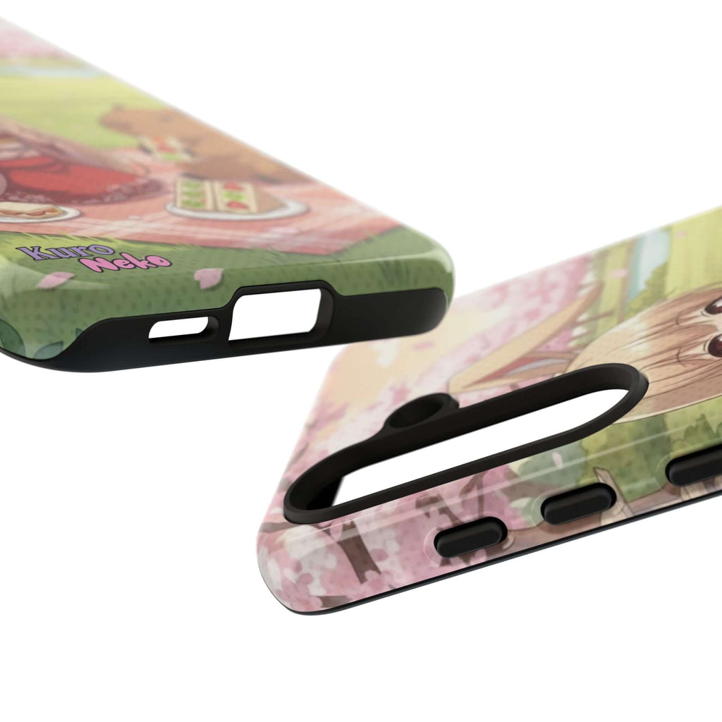 Coque de Téléphone Anime HARU Muse Chibi Pique-nique avec design kemonomimi et oreilles d'animaux, Kuro Neko Shop.