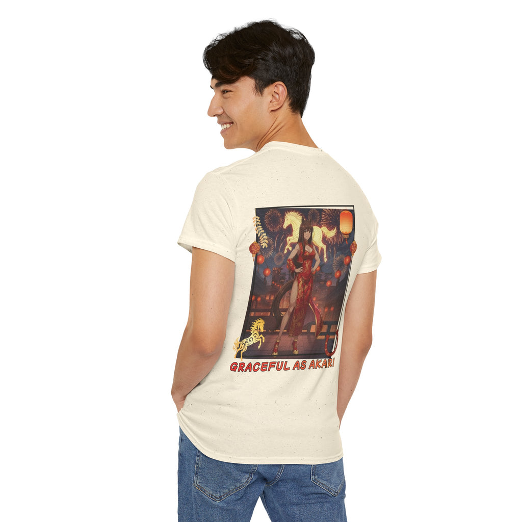 T-shirt Anime AKARI Danse du Zodiaque & Style Cheval avec illustration de Kemonomimi aux oreilles et queue de cheval, Kuro Neko Shop.