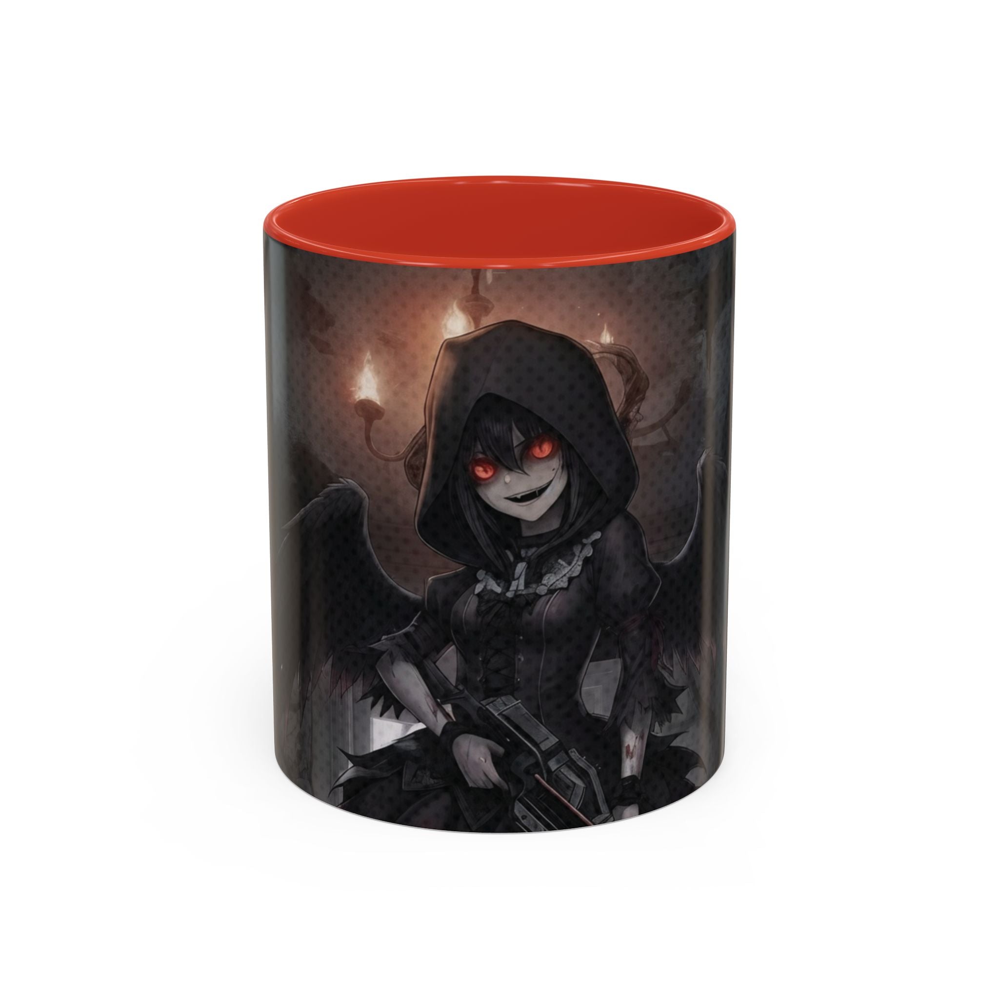 Mug Anime YORU avec illustration d'une jeune fille gothique et mystérieuse, parfaite pour les amateurs de l'univers anime.