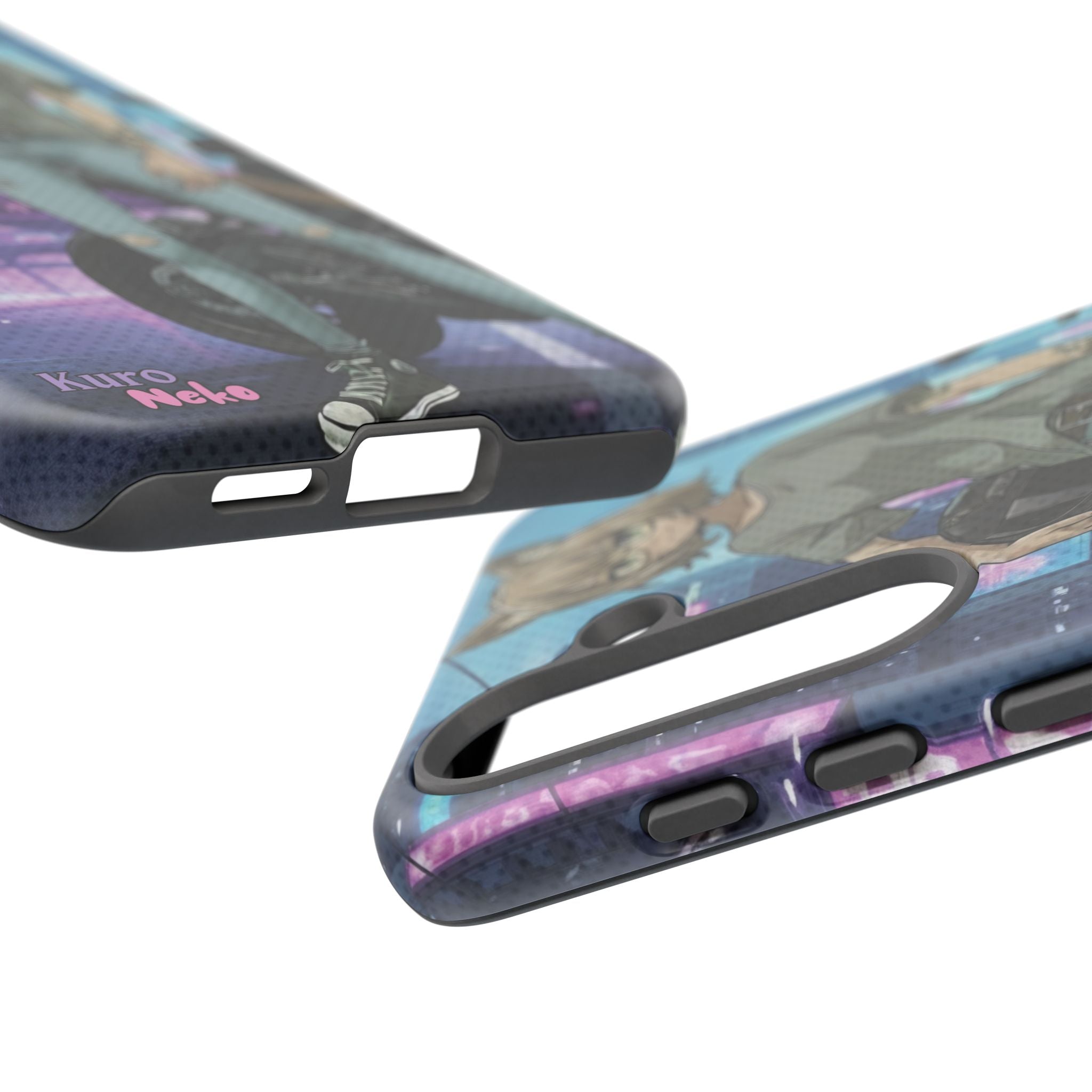 Coque téléphone Anime HANKO Style Cyberpunk & Chatte Rebelle