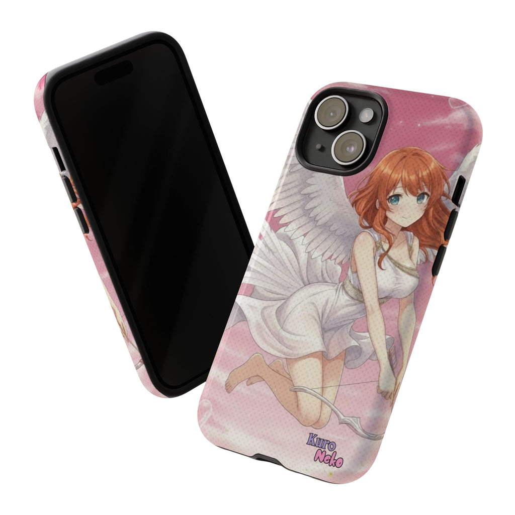 Coque Téléphone Anime AIKO Muse Cygne & Douceur Pastel avec un personnage aux oreilles d'animaux et ailes, Kuro Neko Shop.