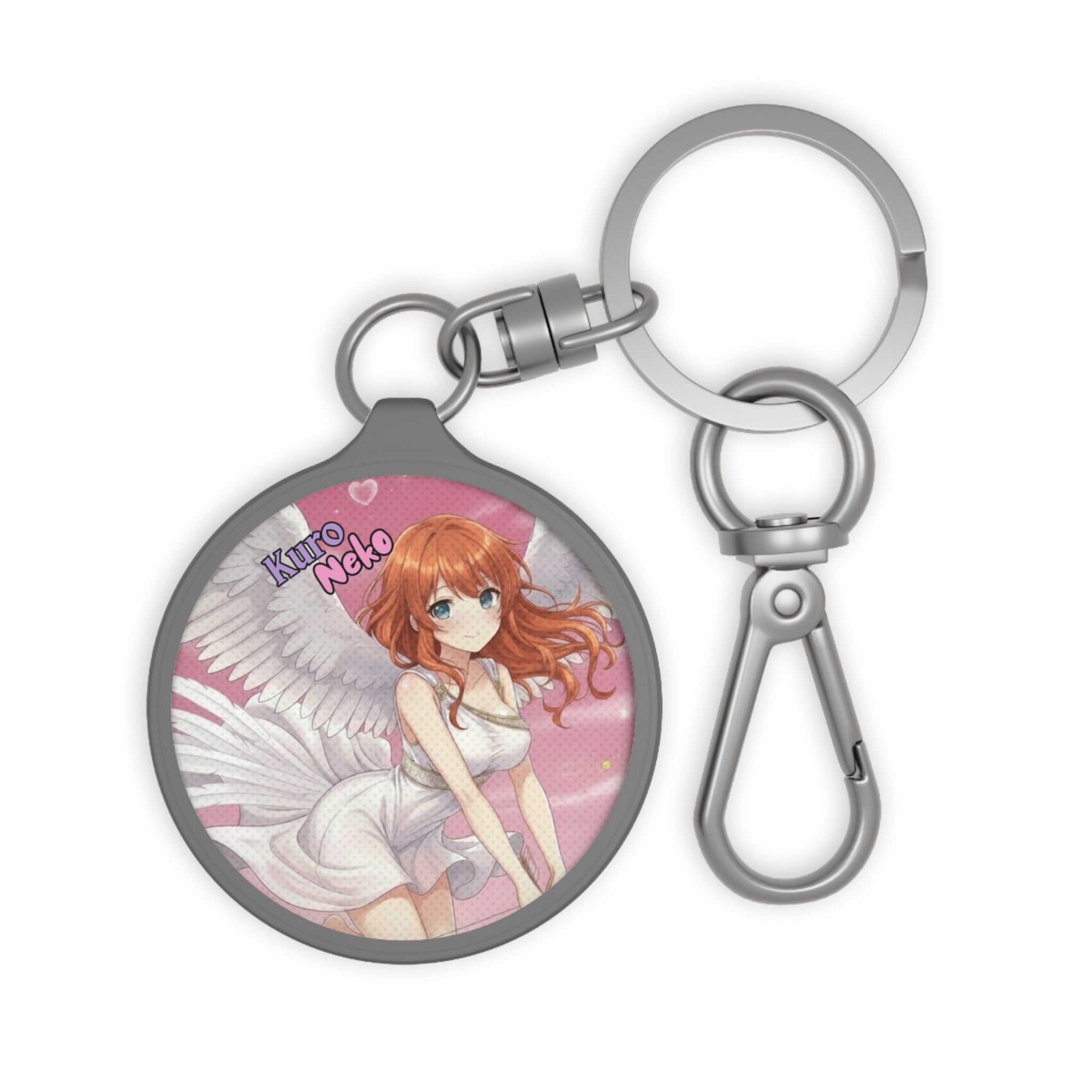 Porte-clés Anime AIKO avec illustration d'ange et design coloré, ajoutant une touche de poésie à vos clés.