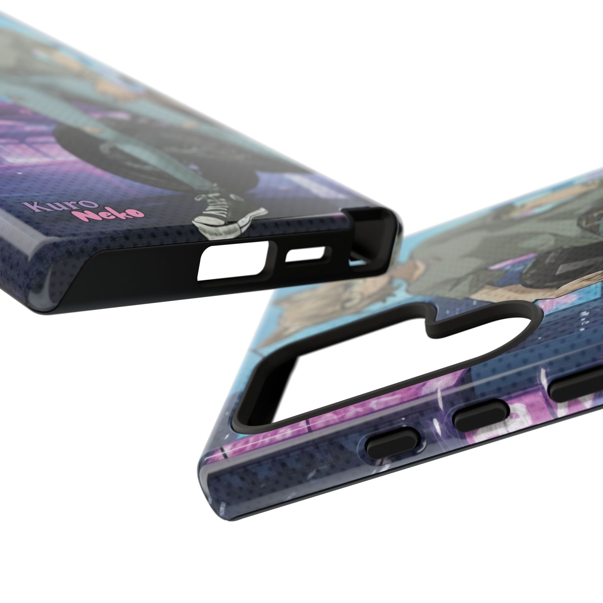 Coque téléphone Anime HANKO Style Cyberpunk & Chatte Rebelle