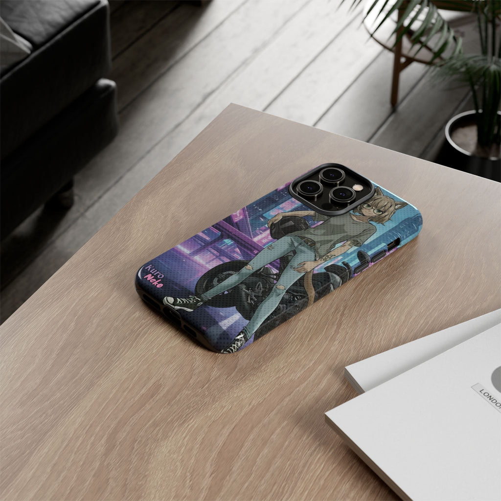 Coque téléphone Anime HANKO Style Cyberpunk & Chatte Rebelle