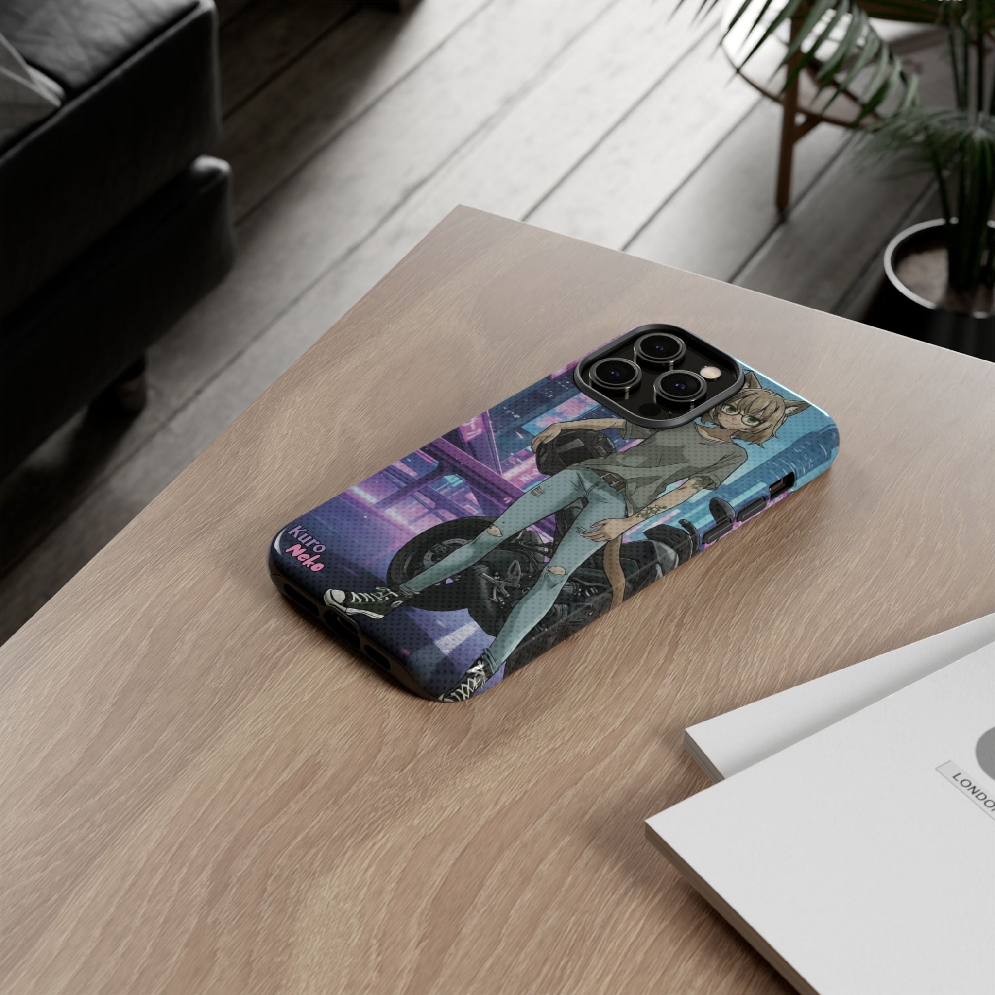 Coque téléphone Anime HANKO Style Cyberpunk & Chatte Rebelle