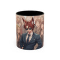 mug anime KAITO: renard kemonomimi en costume élégant sur fond de foule