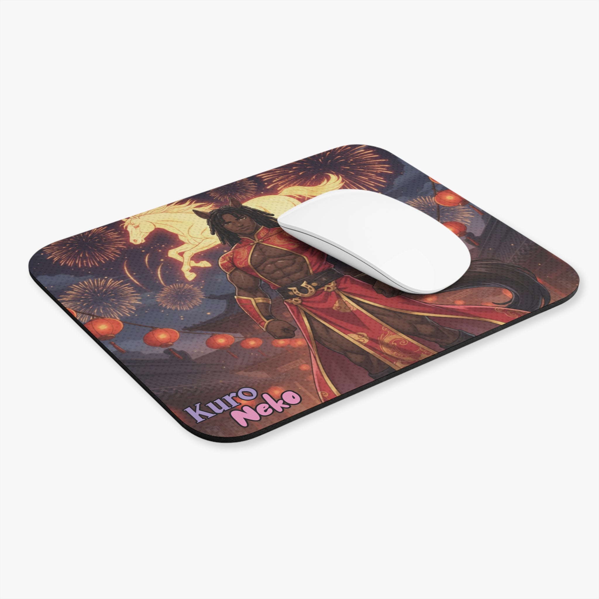 Tapis de souris Anime RYO avec un design de personnage et un dragon, idéal pour les fans de gaming.