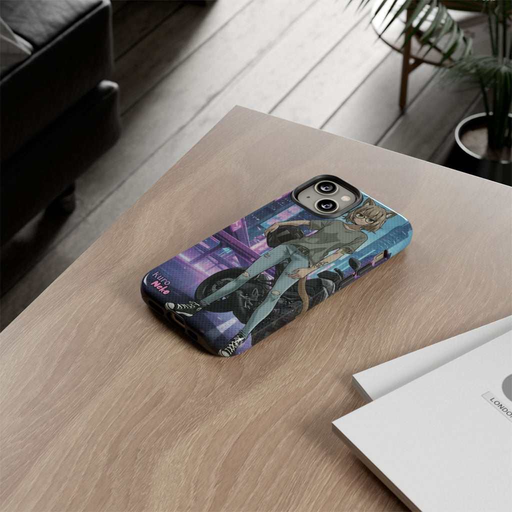 Coque téléphone Anime HANKO Style Cyberpunk & Chatte Rebelle