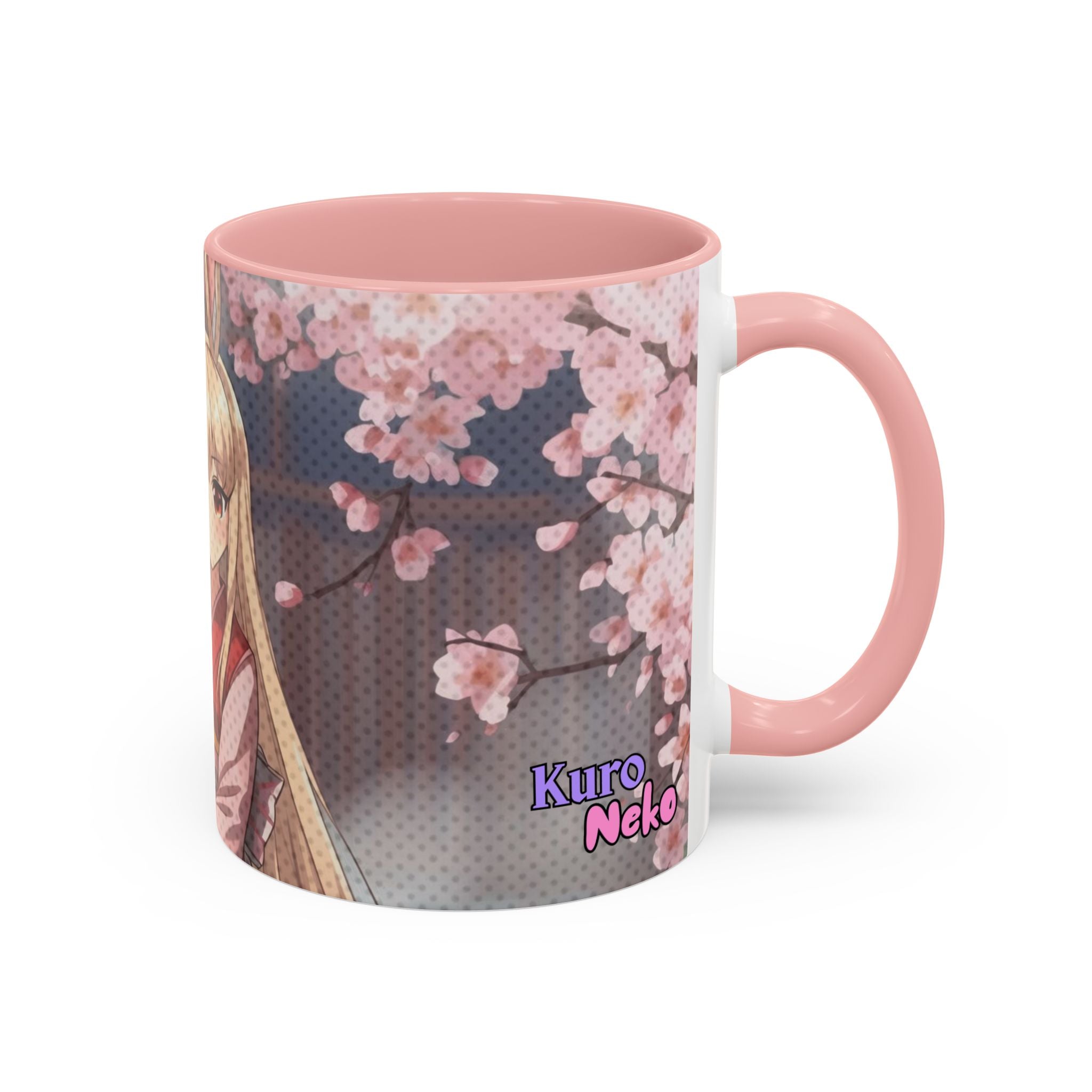 Tasse anime HARU bunny girl ROSE PASTEL 330ml vue de profil poignée ergonomique