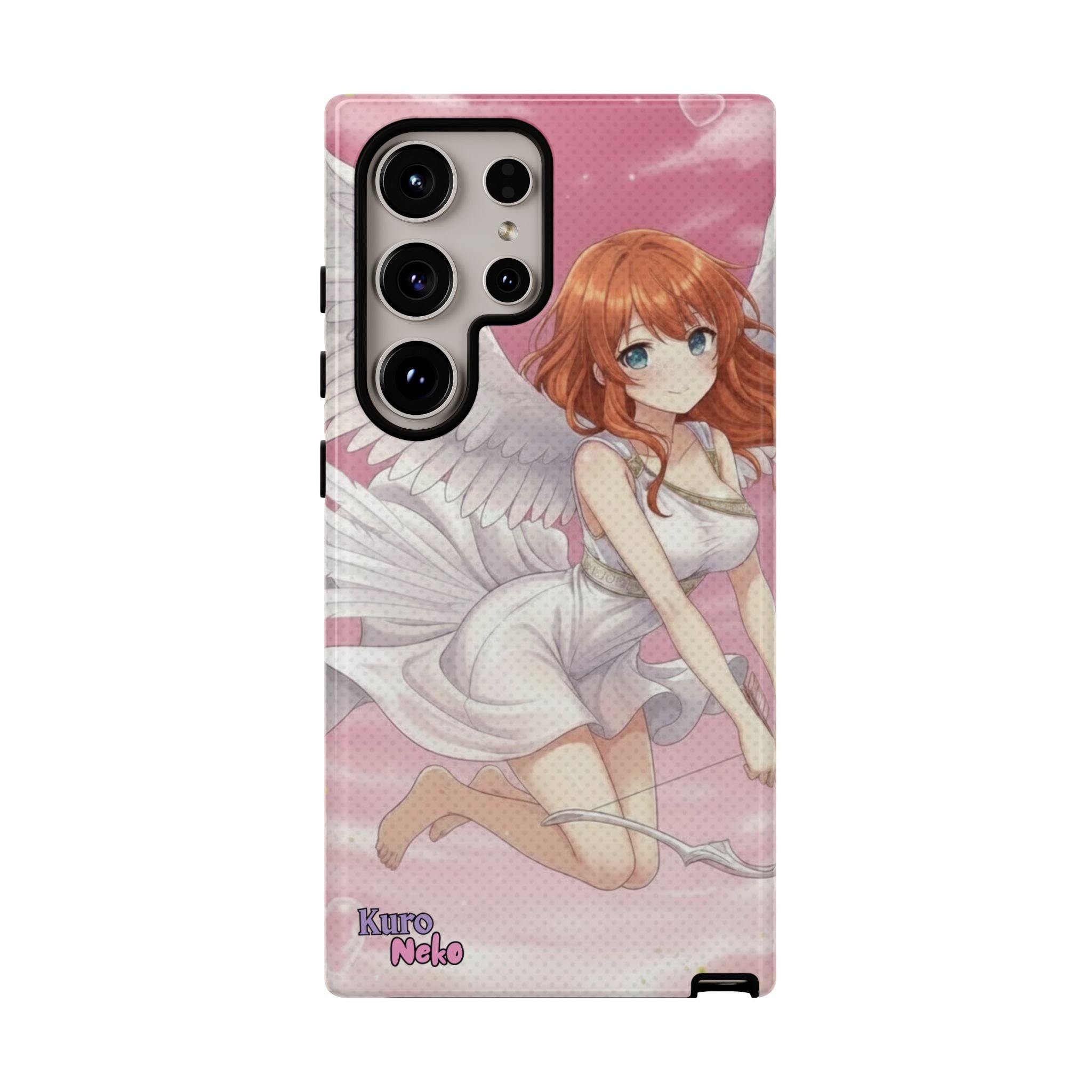 Coque Téléphone Anime AIKO Muse Cygne & Douceur Pastel avec personnage kemonomimi aux oreilles d'animaux, Kuro Neko Shop.
