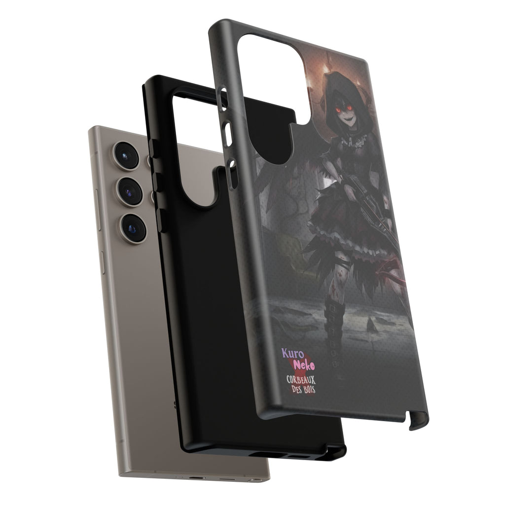 Anime Phone Case – Mad as Yoru Crow Waifu Kemonomimi design showcasing gothic horror with dark elements and intense character.