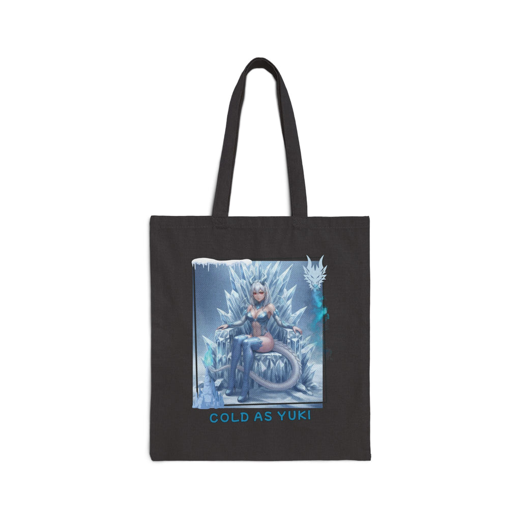 Tote bag Anime YUKI avec design de dragonne de glace, parfait pour un style hivernal.