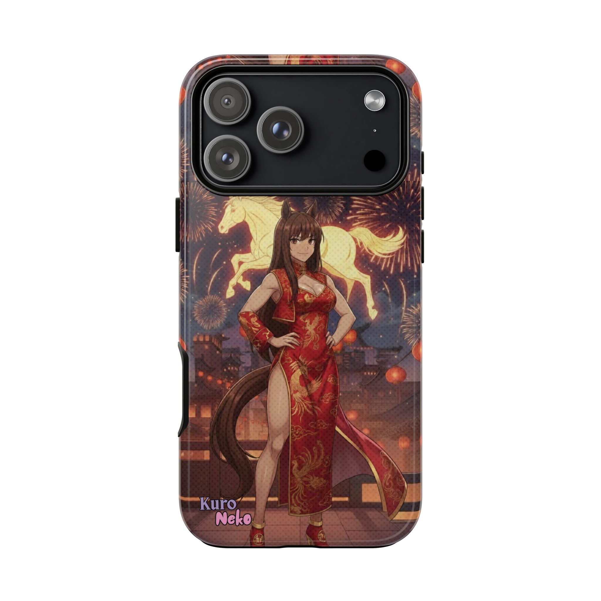 Coque téléphone AKARI waifu cheval Année du Cheval 2026 zodiaque chinois iPhone Samsung protection double couche
