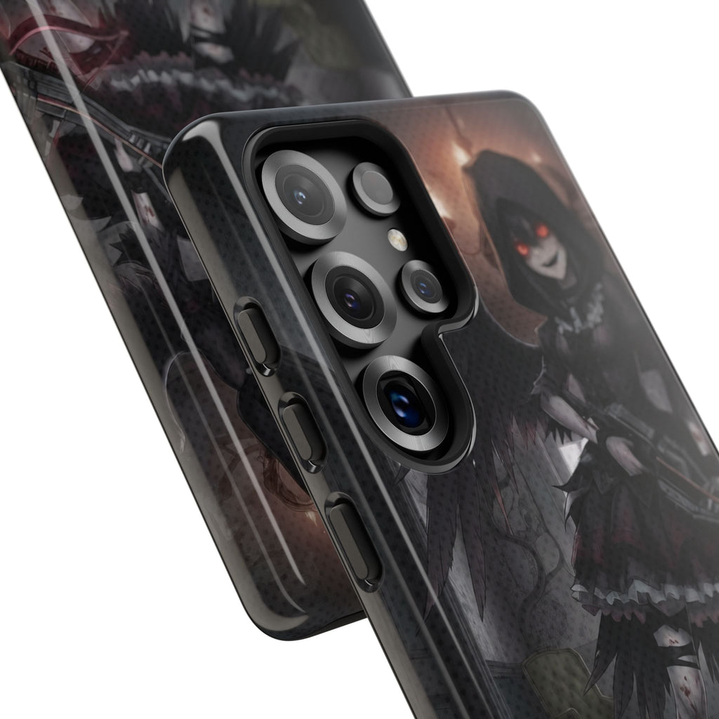 Anime Phone Case – Mad as Yoru Crow Waifu Kemonomimi featuring dark gothic design with crow and demonic elements.