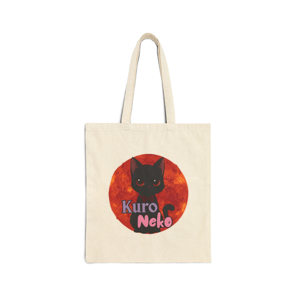 Tote Bag Anime HARU douceur zen – Tote Bag en coton 400 g/m² avec design Kuro Neko et jeux de texte, durable et résistant, idéal pour vos aventures quotidiennes