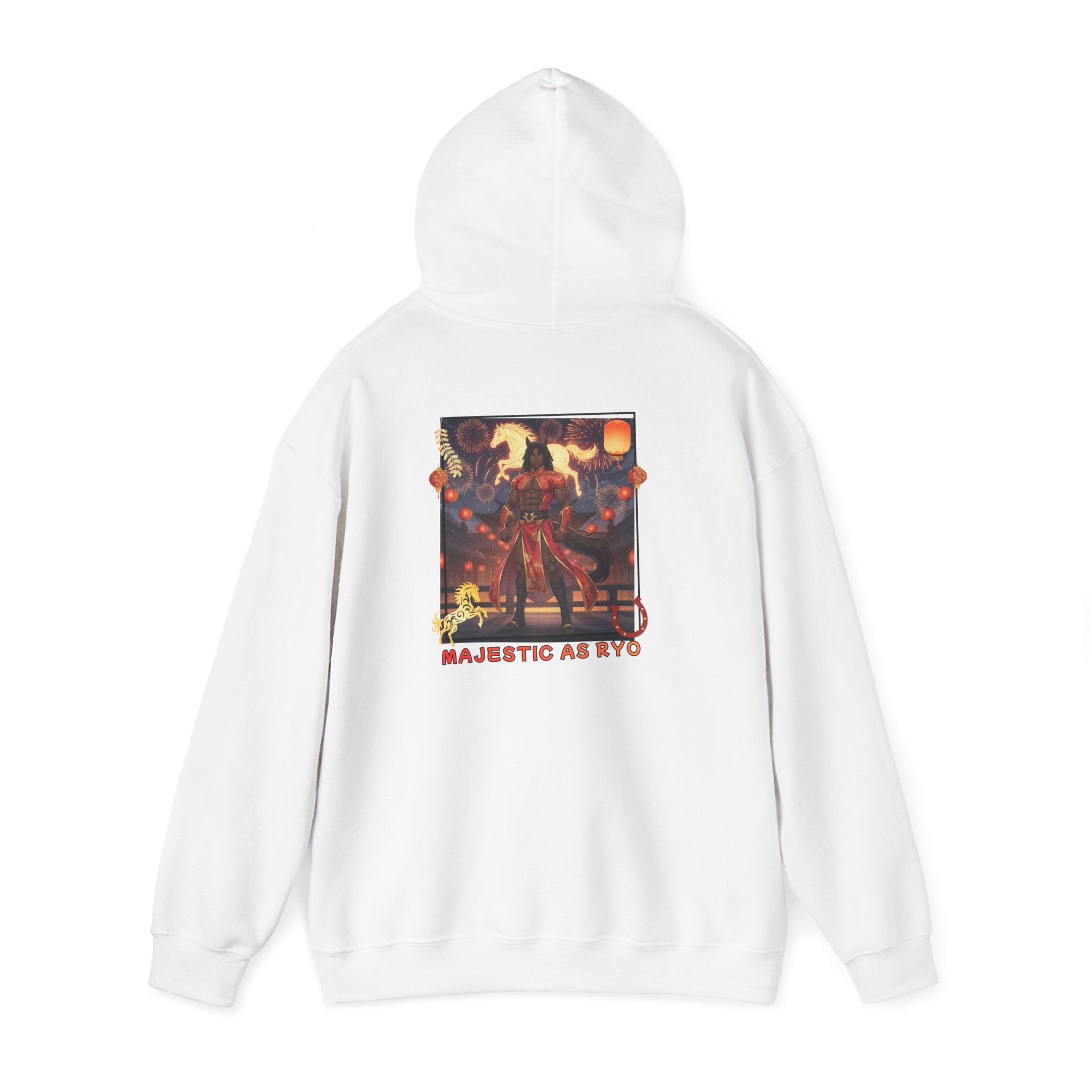 Sweat à capuche Anime RYO avec design « MAJESTIC AS RYO » au dos, style unique et inspiré des anime.