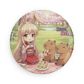Magnet Anime HARU chibi printemps – HARU bunny girl en pique-nique avec capybaras, design kawaii inspiré onsen, haru chibi printemps