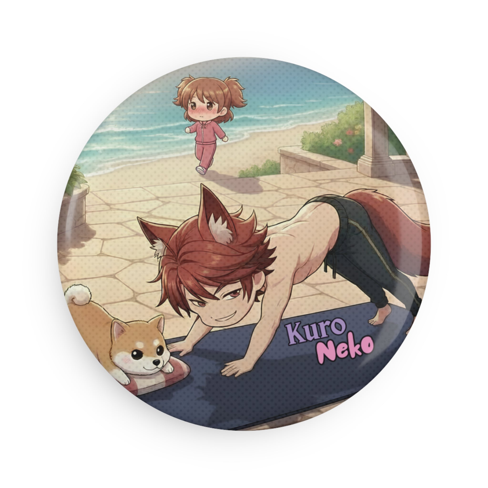 Magnet Rond Chibi KAITO Summer Beach
