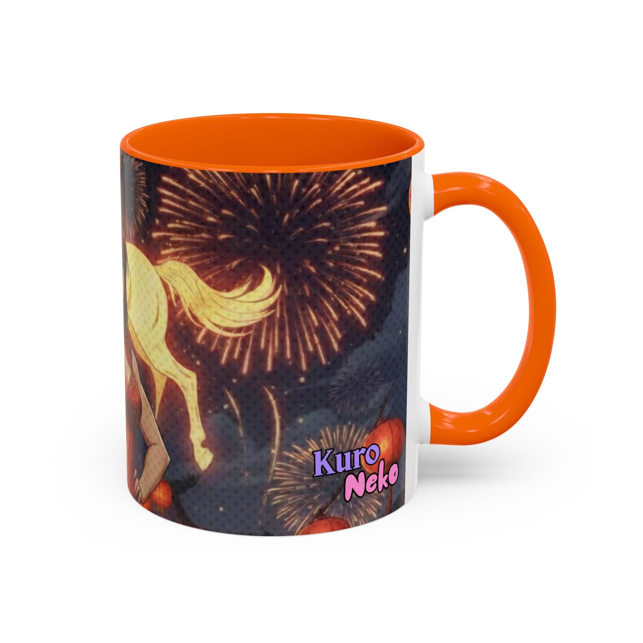Mug Anime AKARI Cheval de Feu & Style Zodiaque avec des oreilles d'animaux, crinière fluide, et design festif. Kuro Neko Shop.