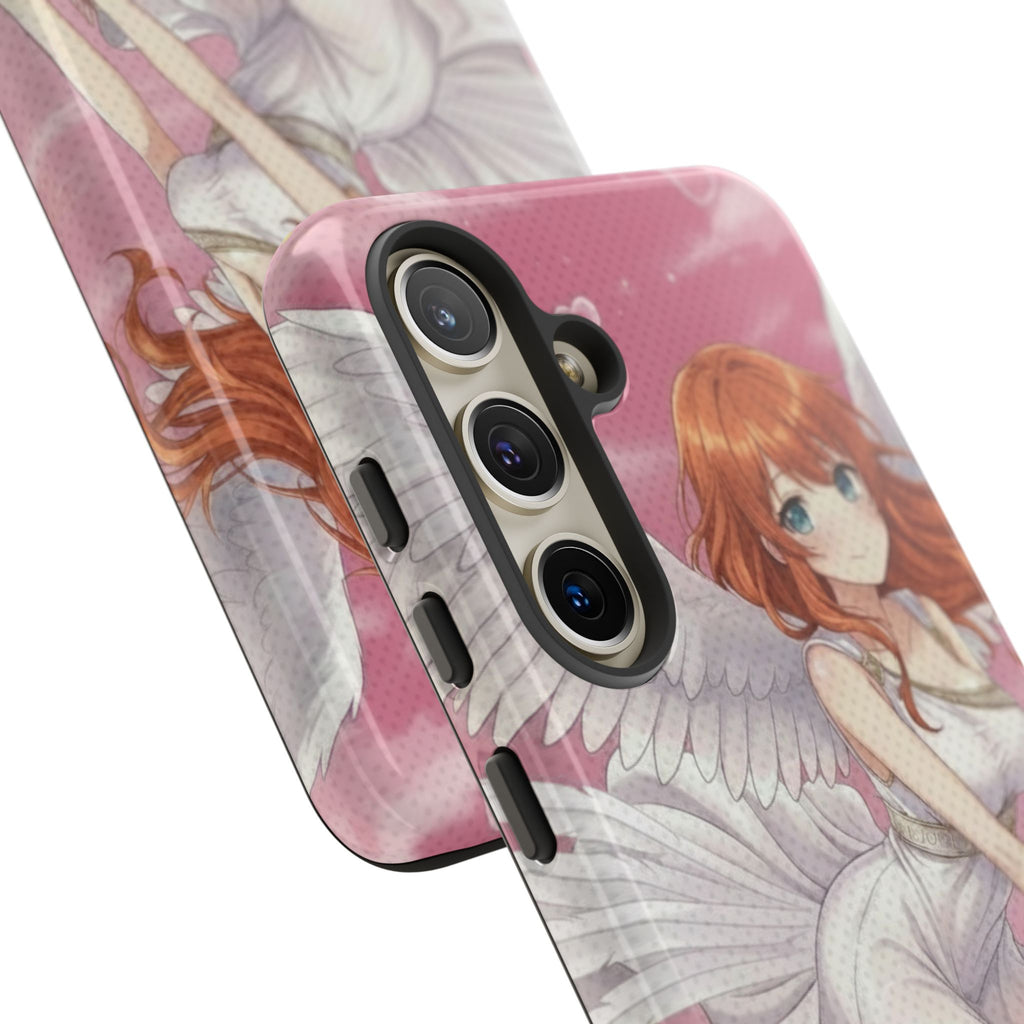 Coque Téléphone Anime AIKO Muse Cygne & Douceur Pastel avec personnage aux oreilles d'animaux, style anime, Kuro Neko Shop.