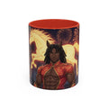 Mug Anime RYO avec illustration du Gardien Céleste et un cheval zodiaque sur fond vibrant.