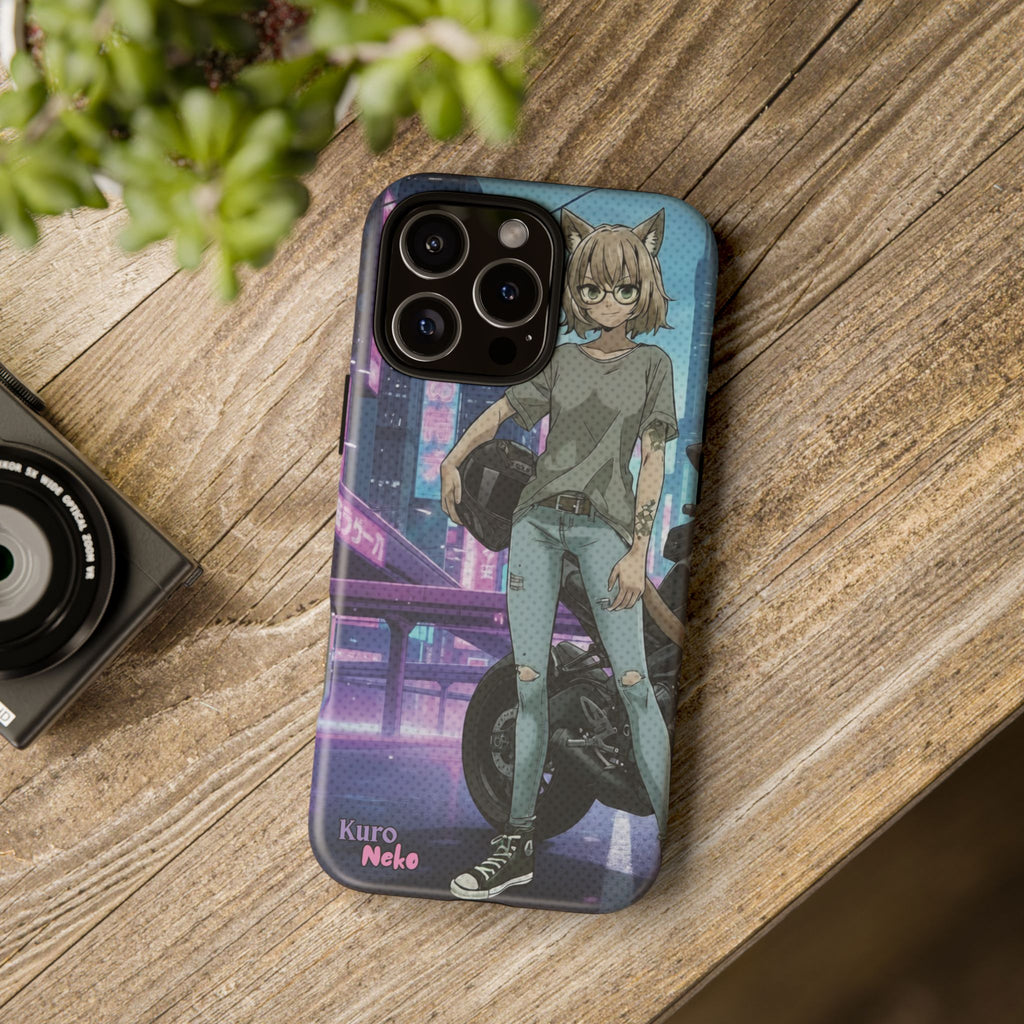 Coque téléphone Anime HANKO Style Cyberpunk & Chatte Rebelle