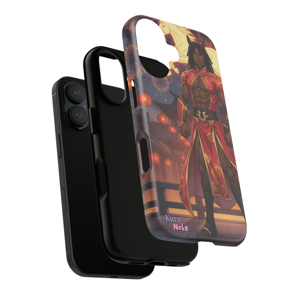 Coque RYO husbando Année du Cheval finition brillante couleurs rouge or iPhone Samsung

