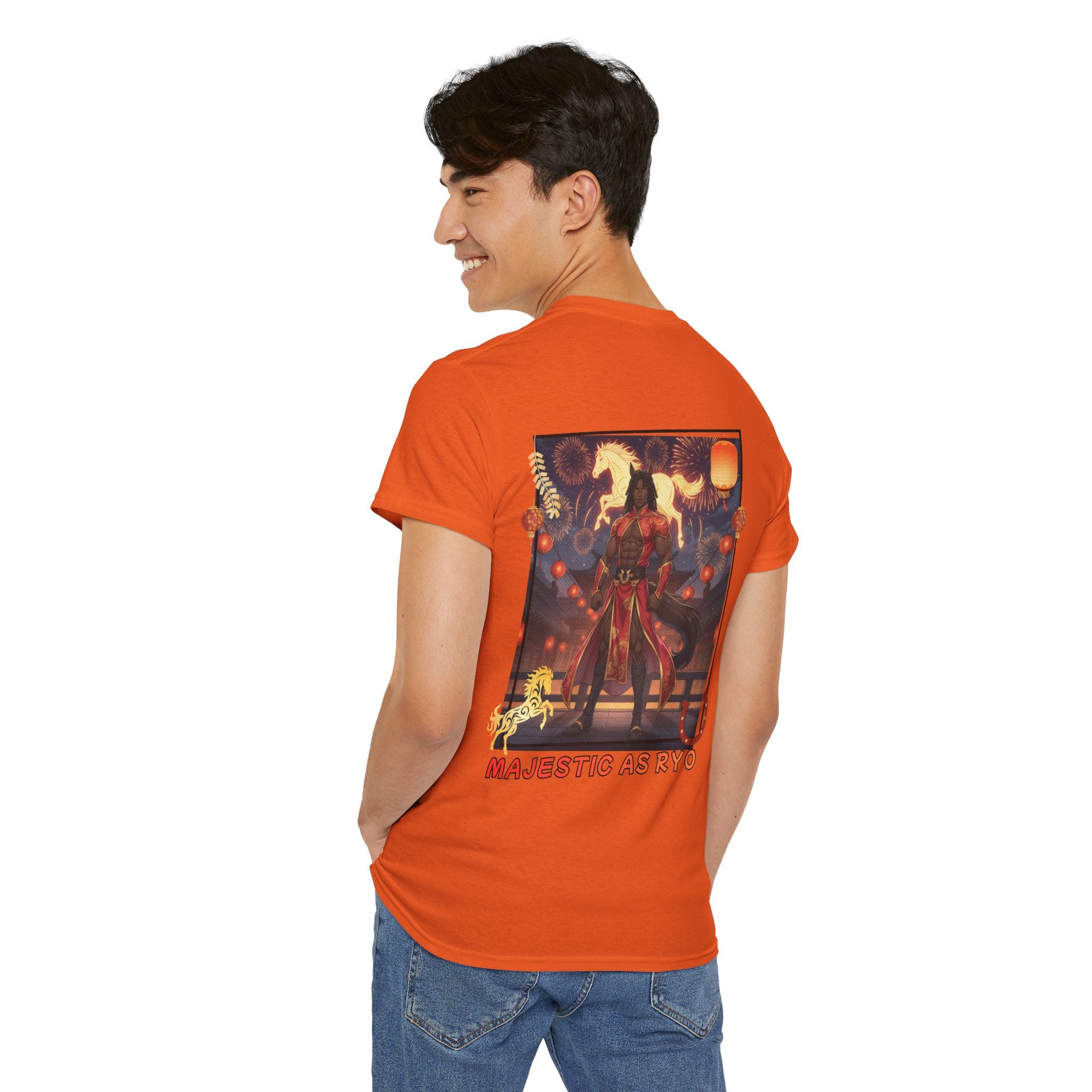 T-shirt anime RYO cheval zodiaque vue arrière Gildan 5000 coton 100%
