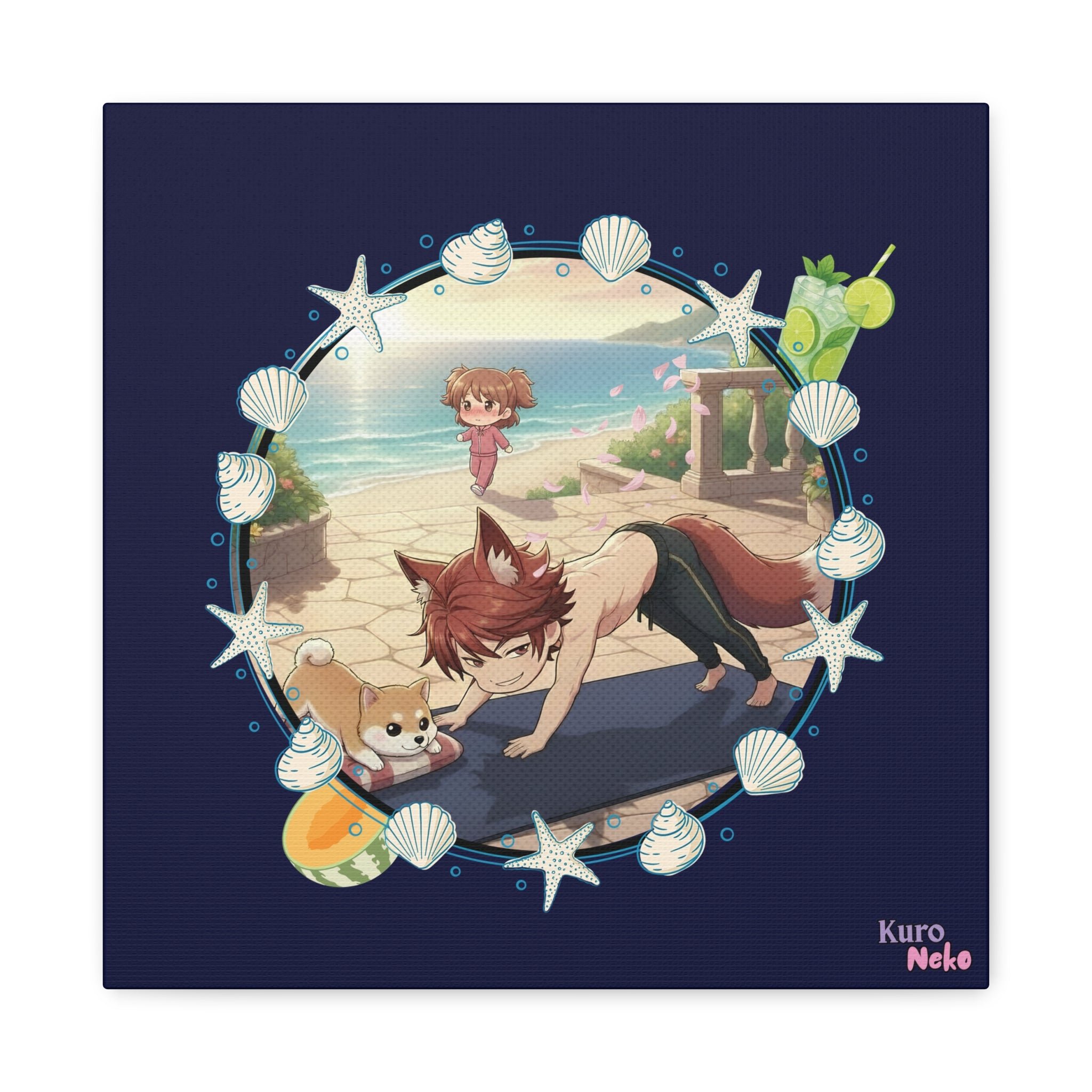 Toile Murale Mat Chibi KAITO Summer Beach