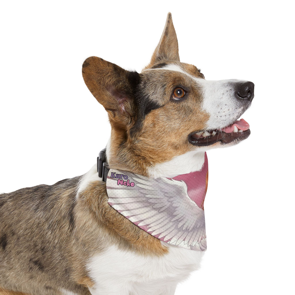 Collier bandana chat & chien Anime AIKO Muse Cygne Douceur Romantique sur un chien aux oreilles d'animaux, Kuro Neko Shop.