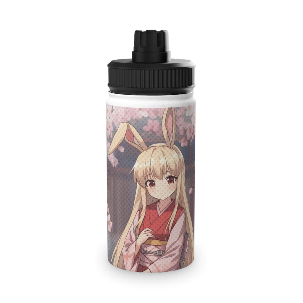 Gourde isotherme Anime HARU avec design de muse lapine, mettant en avant la sérénité et le style kawaii.
