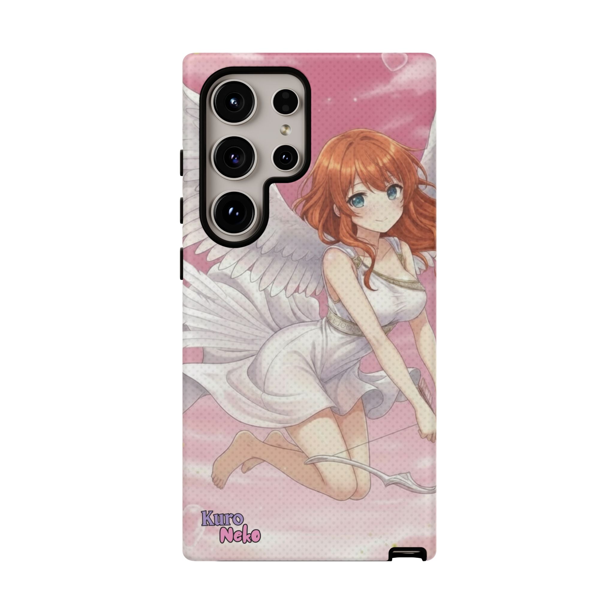 Coque Téléphone Anime AIKO Muse Cygne & Douceur Pastel avec personnage kemonomimi, oreilles d'animaux, style anime, Kuro Neko Shop.