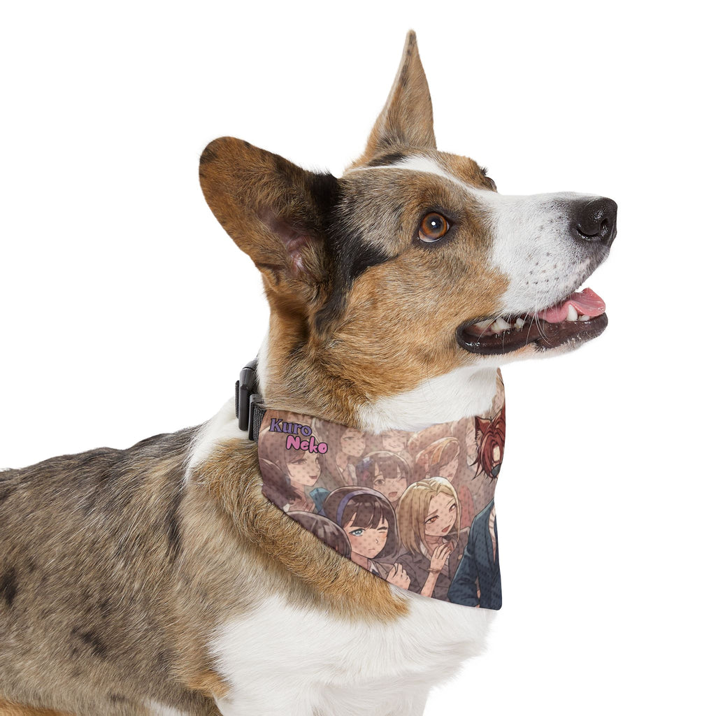 Collier bandana chat & chien Anime KAITO Renard à l'Aura Charismatique sur un chien, mettant en avant le style anime, Kuro Neko Shop.