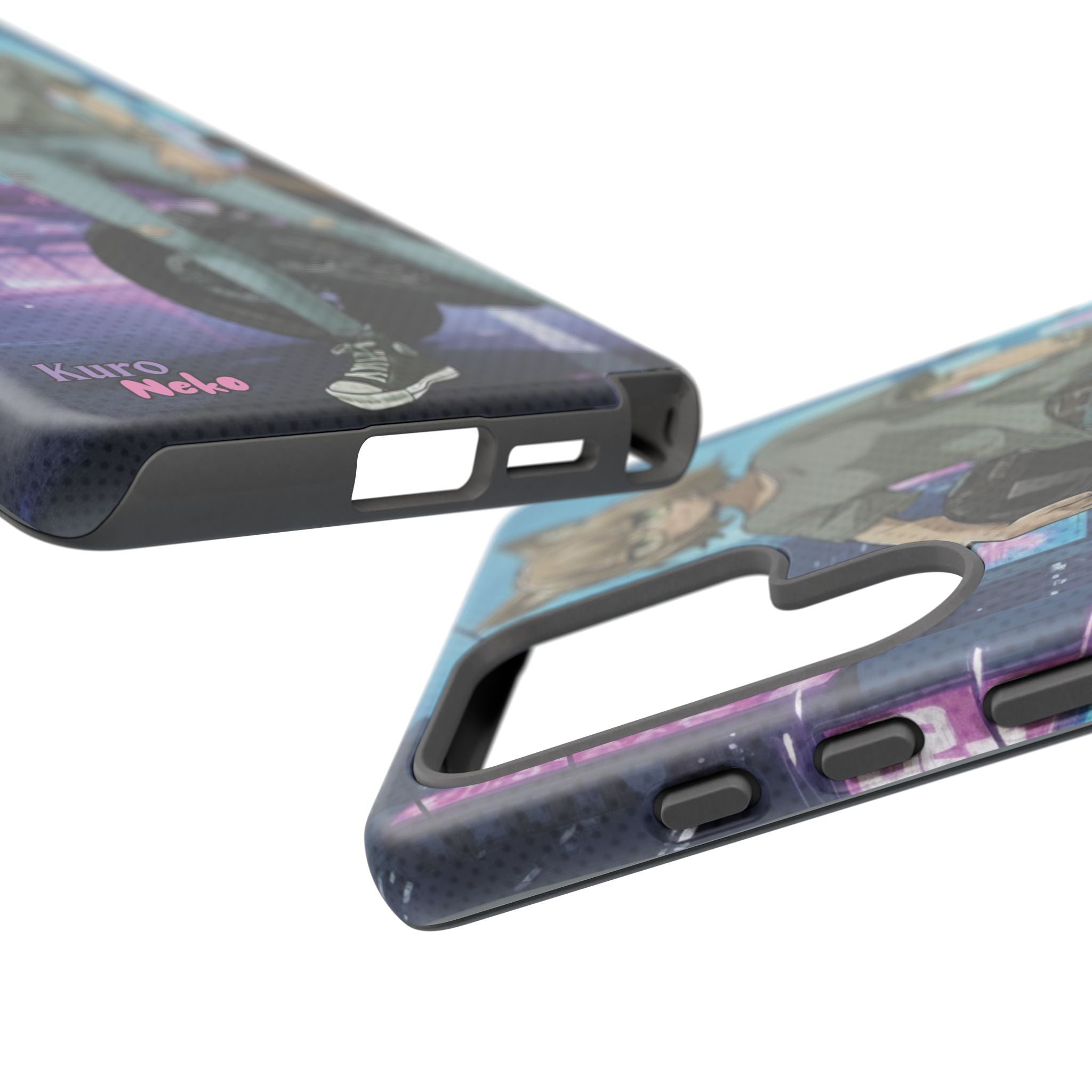 Coque téléphone Anime HANKO Style Cyberpunk & Chatte Rebelle
