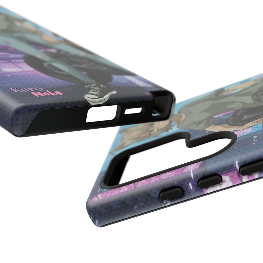 Coque téléphone Anime HANKO Style Cyberpunk & Chatte Rebelle