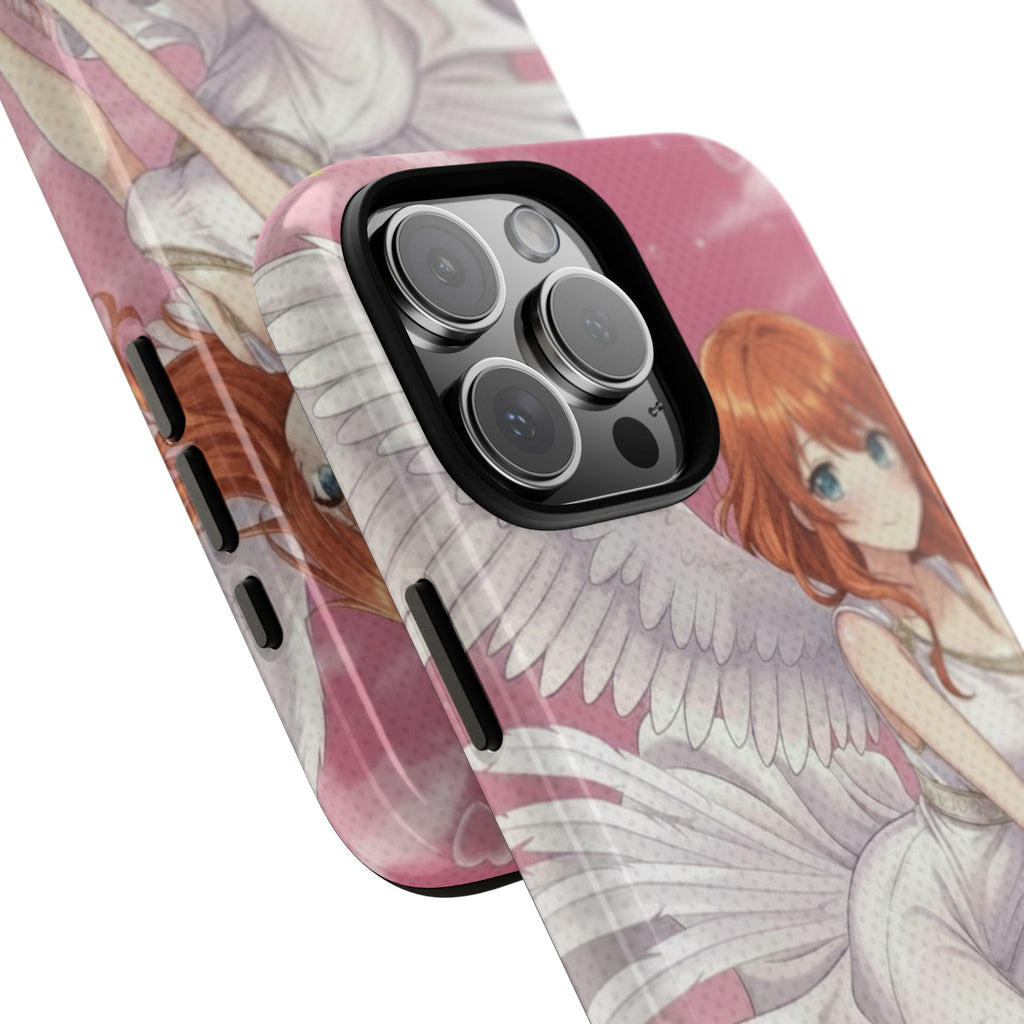 Coque Téléphone Anime AIKO Muse Cygne & Douceur Pastel, montrant mélancolie et douceur avec oreilles d'animaux, style anime, Kuro Neko Shop.