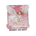 sticker anime AIKO Muse Cygne & Douceur Romantique – AIKO au style kemonomimi avec ailes blanches sur fond rose, ambiance tendre et romantique, produit prêt à coller