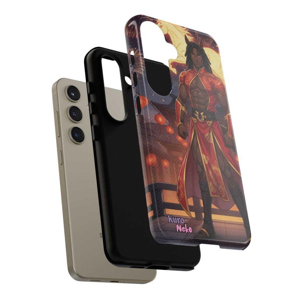 Coque RYO husbando Année du Cheval finition brillante couleurs rouge or iPhone Samsung
