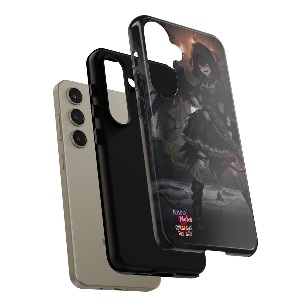 Anime Phone Case – Mad as Yoru Crow Waifu Kemonomimi featuring a gothic design with dark elements and a haunting atmosphere.