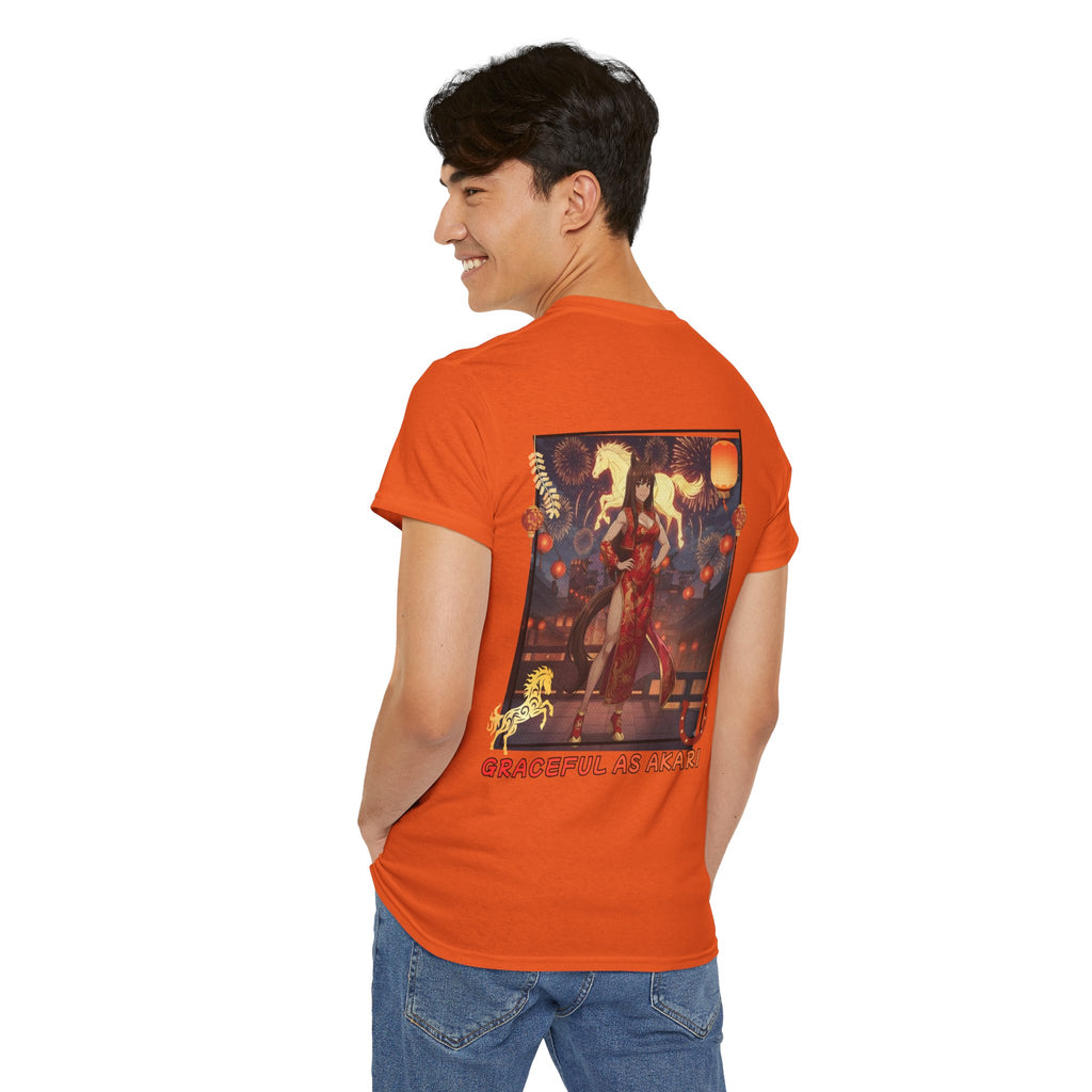 T-shirt Anime AKARI Danse du Zodiaque & Style Cheval affichant une danseuse kemonomimi avec oreilles et queue de cheval, Kuro Neko Shop.