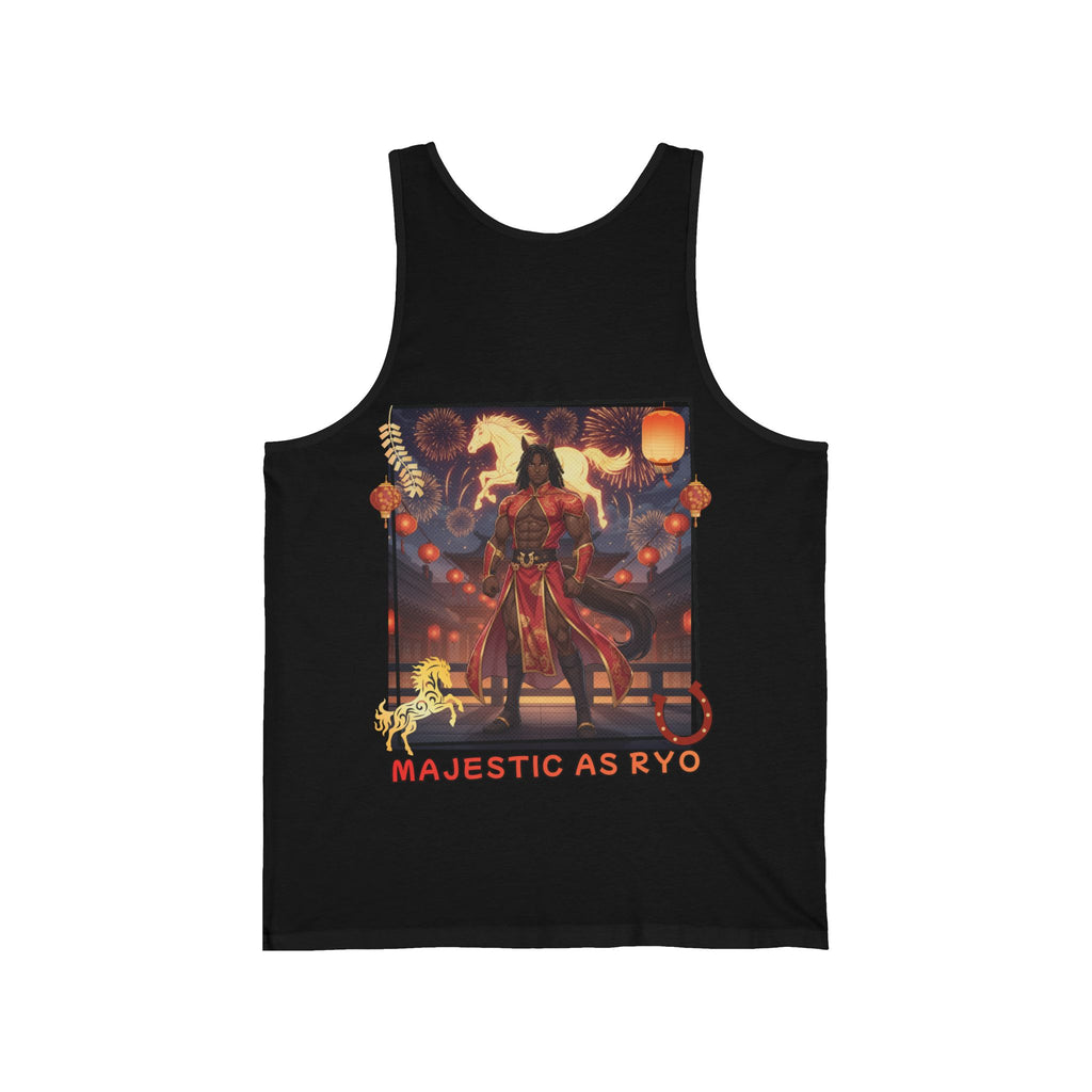Débardeur Anime RYO Icône Cheval de Feu Zodiaque 2026 avec design de RYO aux oreilles et queue de cheval, Kuro Neko Shop.